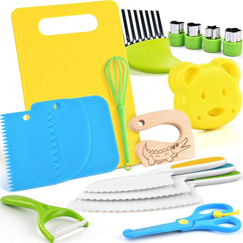 Kitchen Knife Set for Children for Real Kitchen- 17 Pieces Safety Knives for — Casa e cucina