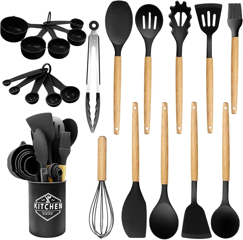 Silicone Kitchen Utensils 22 Pieces Cooking Utensils Set for Non-Stick Cookware Heat — Casa e cucina
